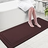 Grandaily Memory Foam Bath Mat Rug 59x24, Ultra Soft, Non-Slip and Absorbent Bathroom Rugs, Machine Wash Dry, Comfortable Bath Carpet for Bathroom Floor, Tub and Shower, Brown