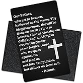 Mhfpl Our Father Who Art In Heaven Hallowed Be Thy Name Wallet Card, Lord's Prayer Engraved Metal Wallet Insert Card, Family Religious Bible Verse Gifts for Christian Friends- First Communion