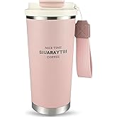 20oz Tumbler Stainless Steel Vacuum Insulated Coffee Travel Mug Reusable Iced Coffee Cup Hot Coffee Travel Mug with lid and straw Cupholder Friendly Leak-Proof BPA Free (Pink)