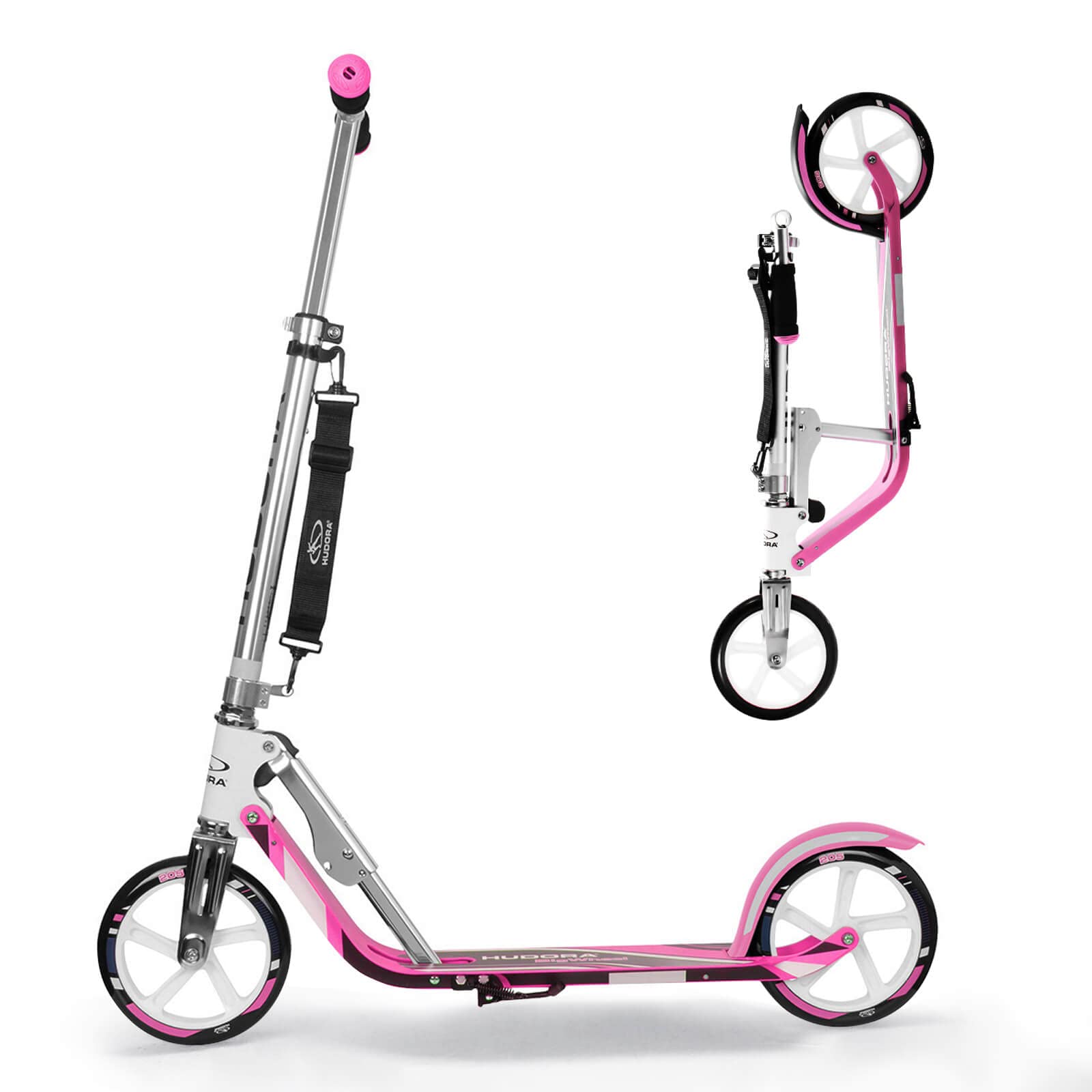 HUDORA Scooter for Kids & Teens - Ages 6-12, Adult Scooter with Big Wheels, Lightweight Durable All-Aluminum Frame