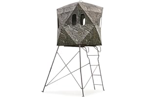 Guide Gear 6 Foot Tripod Hunting Tower Blind, 2-Man Stand Elevated, Hunting Gear Equipment Accessories, 4 by 4