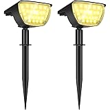 Jior Solar Landscape Spot Lights Outdoor,IP65 Waterproof 2-in-1 Adjustable Solar Powered Wall Lights,Solar Garden Lights for