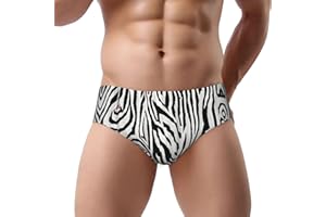 Lootpe Zebra Print Men'S Underwear Triangle Briefs, Soft Breathable Stretchy Undergarments With Elastic Waistband