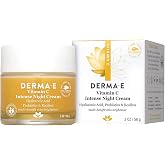 DERMA E Vitamin C Intense Night Cream, 2 Oz Brightening Facial Moisturizer | Overnight brightening moisturizer to help reduce fine lines &amp; wrinkles with stabilized vitamin C, retinol &amp; niacinamide