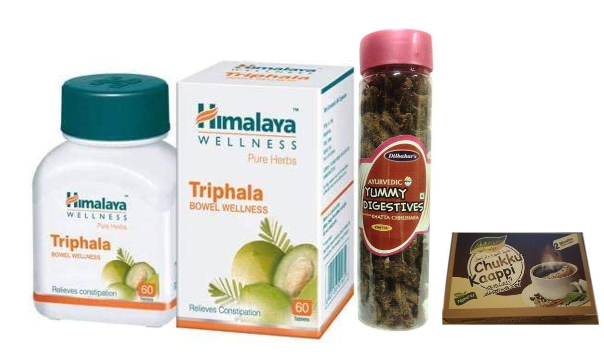 Himalaya-10 Bottles x 60 Tablet each bottles, With Free Dilbahars Yummy Digestives Khatta Mitha Chhuhara 900gm & Assal Dry Sukku Kaapi Powder - 1kg