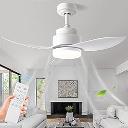 Modern White Ceiling Fans with Lights Remote
