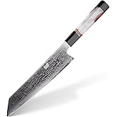 FINDKING 9 inch Japanese Kiritsuke Knife, Sharp Cuchillos Japoneses, Damascus Kitchen Knife for Professional & Home Chefs (BLACK-ROSE Series)