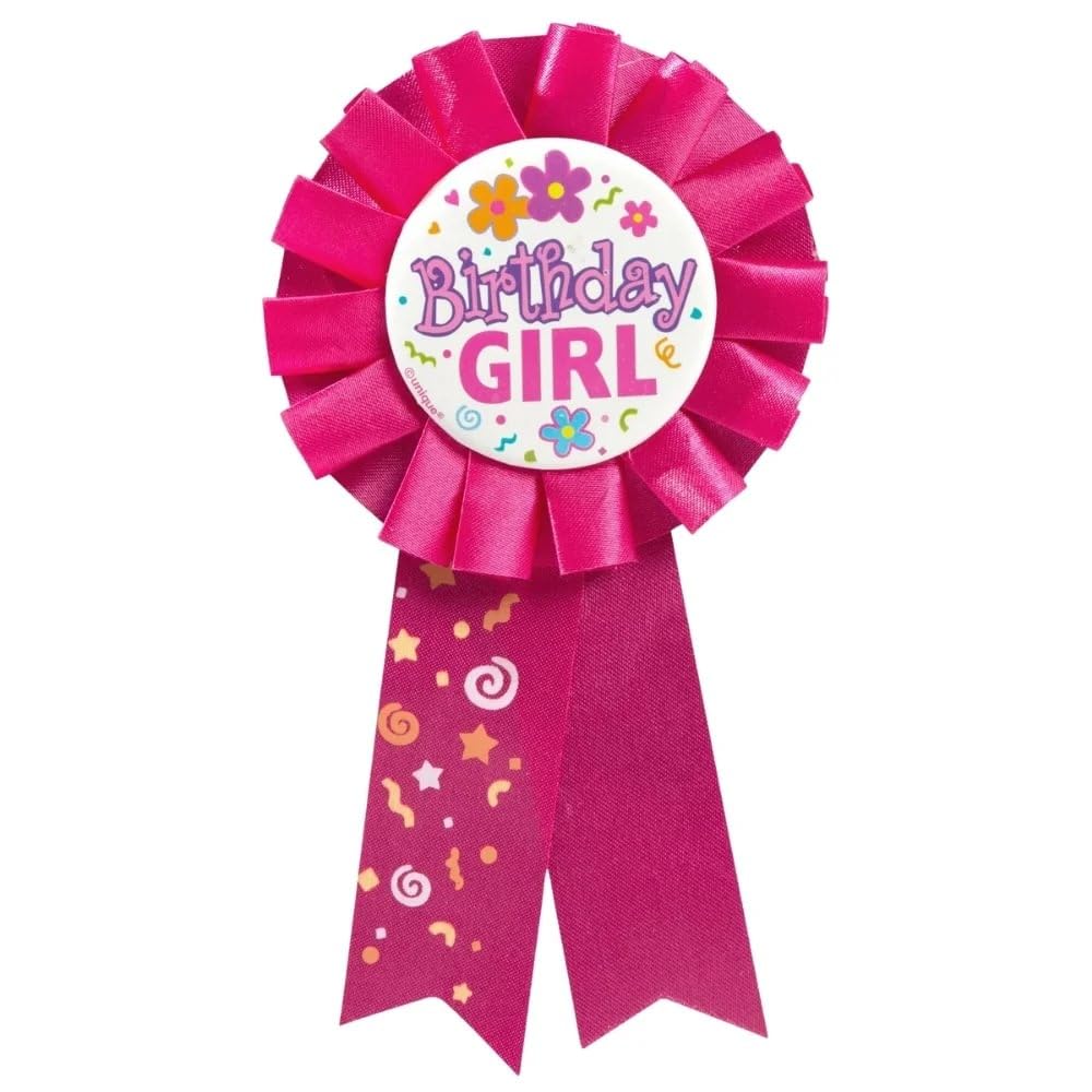 Birthday Girl Multicolor Award Badge (17cm x 8cm) 1 Count - Vibrant & Fun Celebration Accessory for the Special Day