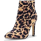 IDIFU Ankle Boots for Women High Heel Pointed Toe Boots Side Zipper Stiletto Booties