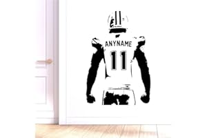 Football Wall Decal - Custom Name American Football Wall art - Choose NAME & JERSEY NUMBERS personalized Large Player jersey 