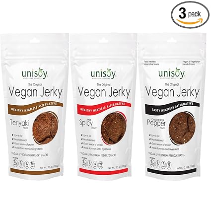 Unisoy Vegan Jerky All 3 Flavors 3 Pack #vegan #meals #delivered #to #your #home