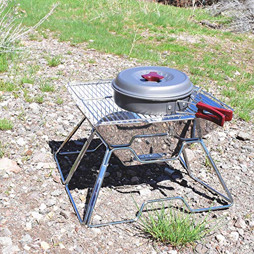 AceCamp Hard-Anodized Portable Camping Cookware Set, Stackable Nonstick Aluminum Cooking Mess Kit, Lightweight Family Pots, Pans, Cups, Bowls & More with Mesh Carrying Bag (Medium - 2-3 Person Set)