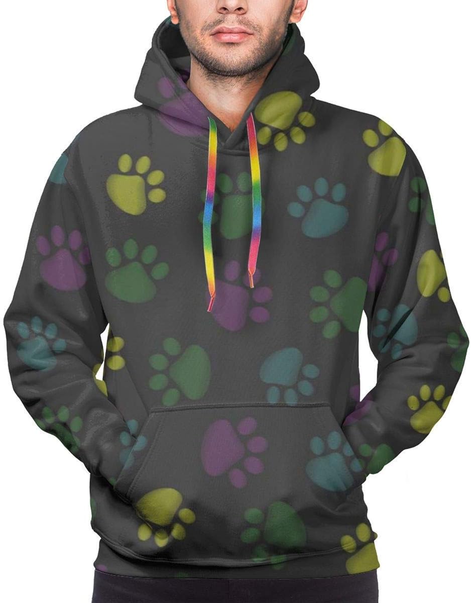 Men's Hoodie Dog Puppy Paw Prints Sweate Sweatshirt Men's Casual Hoodie