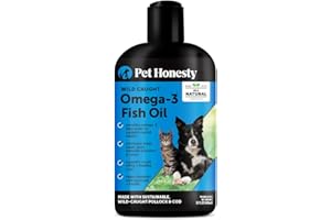 Pet Honesty Omega 3 Fish Oil Supplement for Dogs & Cats (32oz), Wild Caught Omega 3 Fish Oil for Skin and Coat Health, Supports Shedding, Skin & Coat, Immunity, Joint, Brain & Heart, EPA + DHA