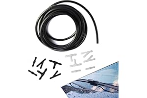 AWLBED 12 PCS Car Windshield Washer Hose Kit - 13.12Ft Elastic Stretch Rubber Cleaning Hose with T-Type & I-Type Connectors, Replacement Accessory, Compatible with Most Car Models (Black)