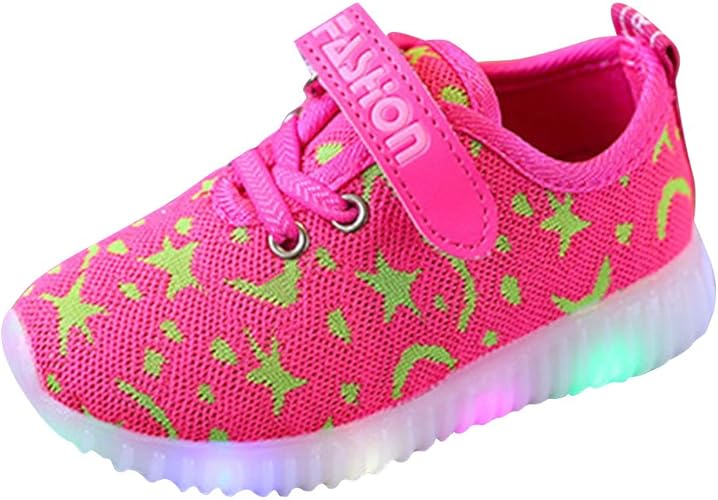 Amazon Kootk 運動靴 キッズ Ledスニーカー 光る靴 男女通用 子供用 発光シューズ 13 5cm 18cm 夜光靴 ピンク 30 内径18cm Kootk スポーツ