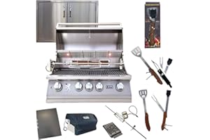 Lion Premium Grills 32-Inch Natural Gas Grill L75000 with Made in USA BOB 32" Double Door Exclusive Best of Backyard Gourmet Package
