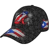 Puerto Rico Flag Baseball Cap Unisex Novelty Frog Printed Hat Map Badge Baseball Hats Puerto Rico Hat for Men and Women