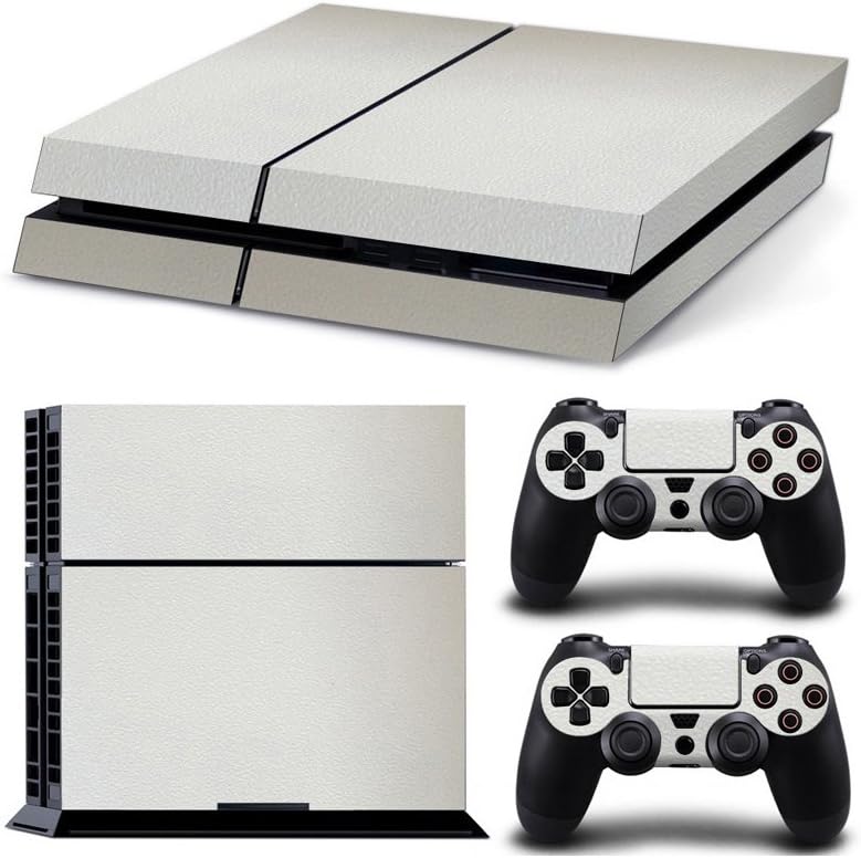 Gam3Gear Vinyl Sticker Pattern Decals Skin for PS4 Console & Controller (NOT PS4 Slim / PS4 Pro) - Leather White
