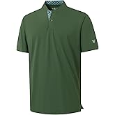 M MAELREG Mens Golf Shirts Collarless Performance Dry Fit Moisture Wicking Casual Solid Short Sleeve Henley Shirts for Men