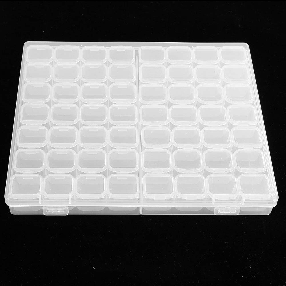 Sonew 56-Compartment Desktop Box for Nail Art Supplies, Jewelry & Beauty Accessories – Clear Acrylic Design with Secure Snap Lid