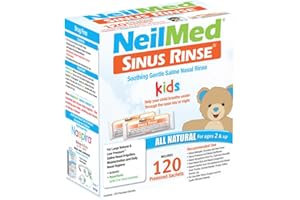 NEILMED Sinus Rinse Pediatric Premixed Packets 120ct (Pack of 2)- Soothing, No Burning or Stinging Large Volume & Low Pressure System Saline Nasal Irrigation