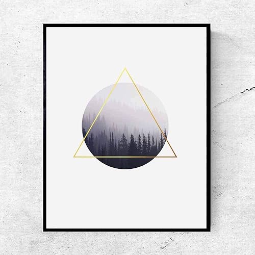 Amazon Com Scandinavian Mountain Poster Geometric Art Triangle