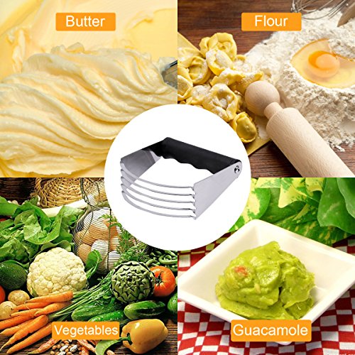 Pastry Blender,Stainless Steel Pastry Cutter Dough Blender Top Professional Baking Dough Cutter for Kitchen Butter Flour Cake - Thumbnail 6