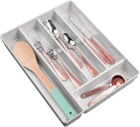 mDesign Cutlery Tray Plastic Drawer Insert with 5 Storage
