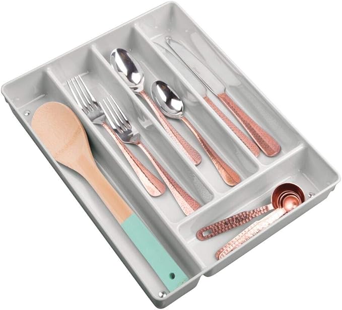 mDesign Cutlery Tray Plastic Drawer Insert with 5 Storage