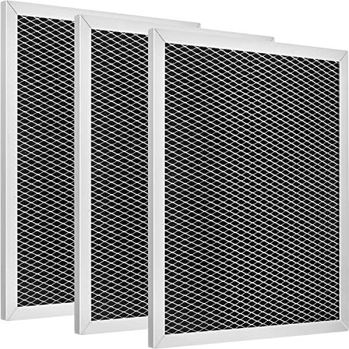 Jovitec 3 Pack Vary Hood Filter 97007696 Aluminum Charcoal Combo Appropriate with Broan, Kenmore, Maytag, Change for 1172266, 41F, 5-3082, 51113711, Dimension 8-3/4 x 10-1/2 x 3/8 Inch