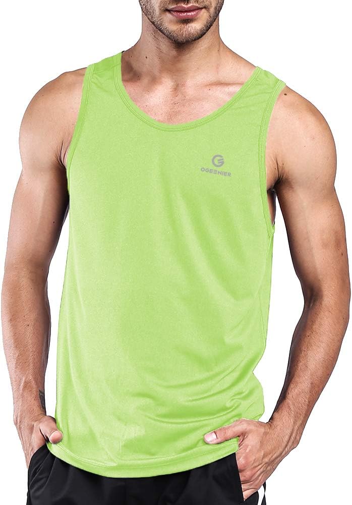 Ogeenier Men's Training Quick-Dry Sports Tank Top Shirt for Gym Fitness Bodybuilding Running Jogging