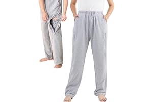 HOEOLYDI Catheter Leg Bag Pants for Men/Women, Urine Bag Holder Pants with 2 Zippered Side Pockets, Holding 2x2000ml Catheter Bag for Nephrostomy, Foley, Cystostomy, Enterostomy, Urostomy Patients (XL, Grey)