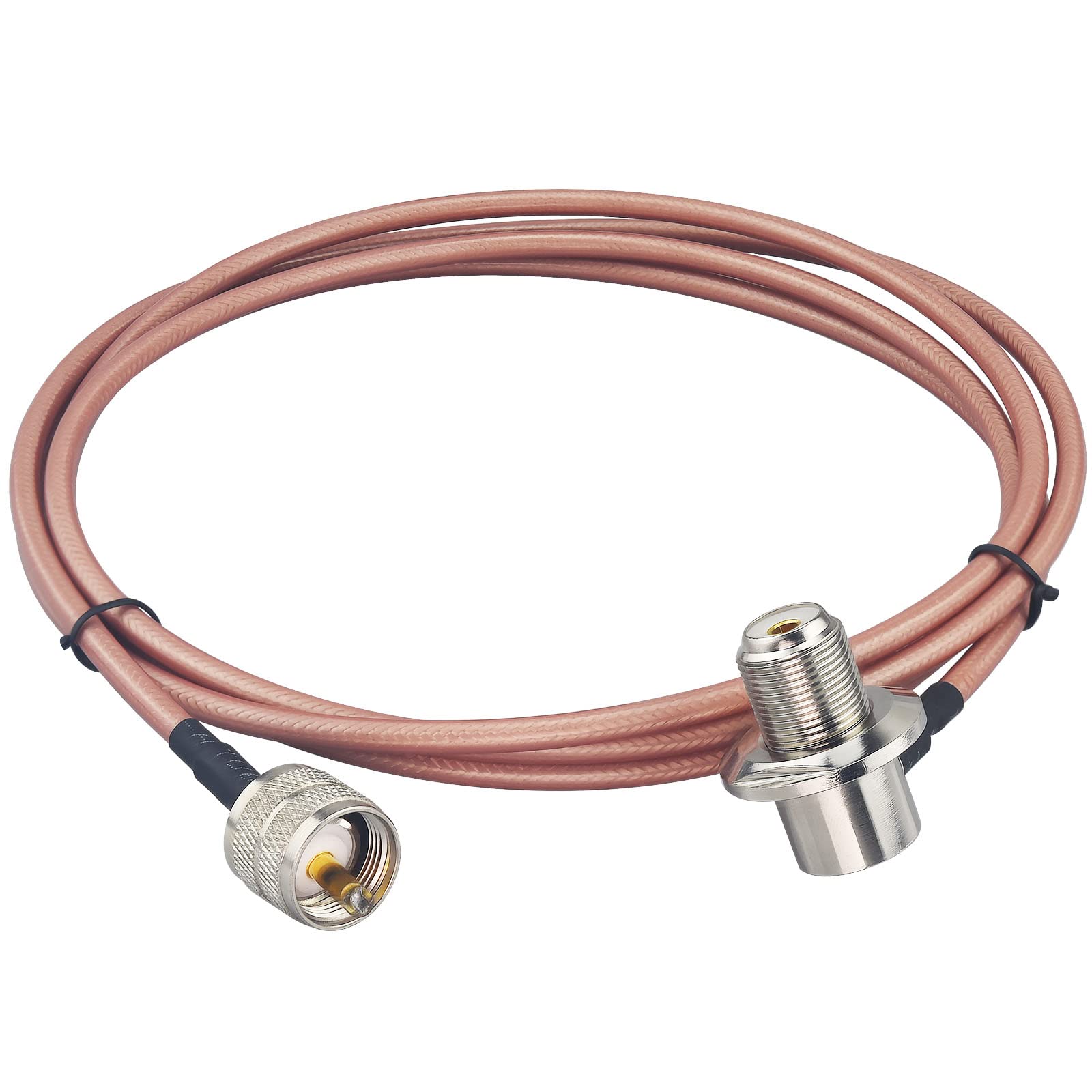 YILIANDUO CB Radio Antenna Cable PL-259 SO-239 UHF Male to Female Right Angle RF Coaxial Extension Cable RG142 2M for Walkie Talkie Accessories Car Radio VHF Radio