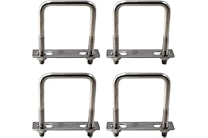 FLOMORE M6x20x45mm Square U Bolt 304 Stainless Steel Tie Down U Bolt (Pack of 4)