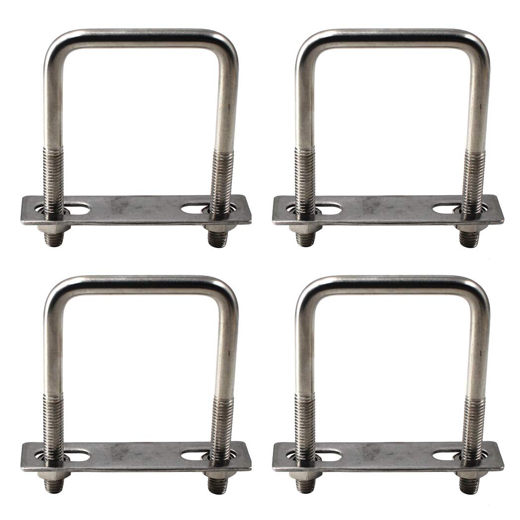 M6x20x45mm Square U Bolt 304 Stainless steel Tie Down U Bolt (Pack of 4)