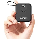 ODGUV Small Portable Charger with Built-in Cables,22.5W Fast Charging Power Bank,USB-C Mini Battery Pack 10000mAh,Travel Essential Powerbank for iPhone Samsung Android iPad MacBook,Black