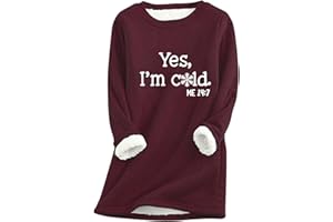 BINMER Yes I'm Cold Me 24:7 Sweatshirt for Women 2023 Winter Warm Sherpa Lined Fleece Tops Thick Warm Long Sleeve Pullover