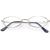 SA106 Extra Narrow Oval Metal Rim Round Retro Vintage Clear Lens Eye Glasses
