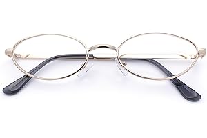 SA106 Extra Narrow Oval Metal Rim Round Retro Vintage Clear Lens Eye Glasses