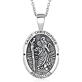 HELORET Saint Necklace Amulet Medal St Series Medals Jewelry for Women Men Necklace Catholic Gift Protect Us