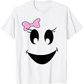Cute Girl Ghost with Bow Ghoul Face Halloween T Shirt