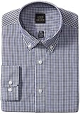 Oxford NY Men's Gingham Button Down Collar, Navy, 17.5 34/35