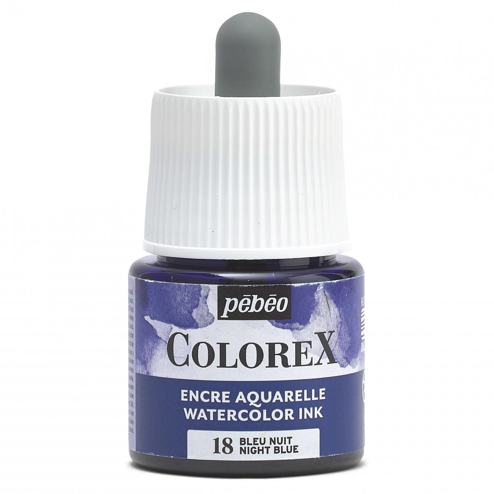 Pébéo - Colorex Ink 45 ml Midnight Blue – Colorex Watercolour Ink Pébéo – Velvety Finish Blue Ink – Multi-Tool Drawing Ink for All Media – 45 ml – Midnight Blue