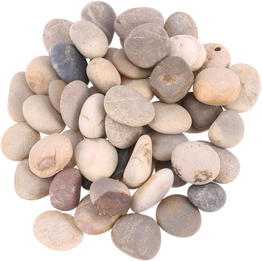 Healifty 50pcs Tiny Painting Rocks DIY Painting Crafts Smooth Kindness Rocks Natural Stones Beach Pebble for Painting 1cm-3cm (Mixed Color)