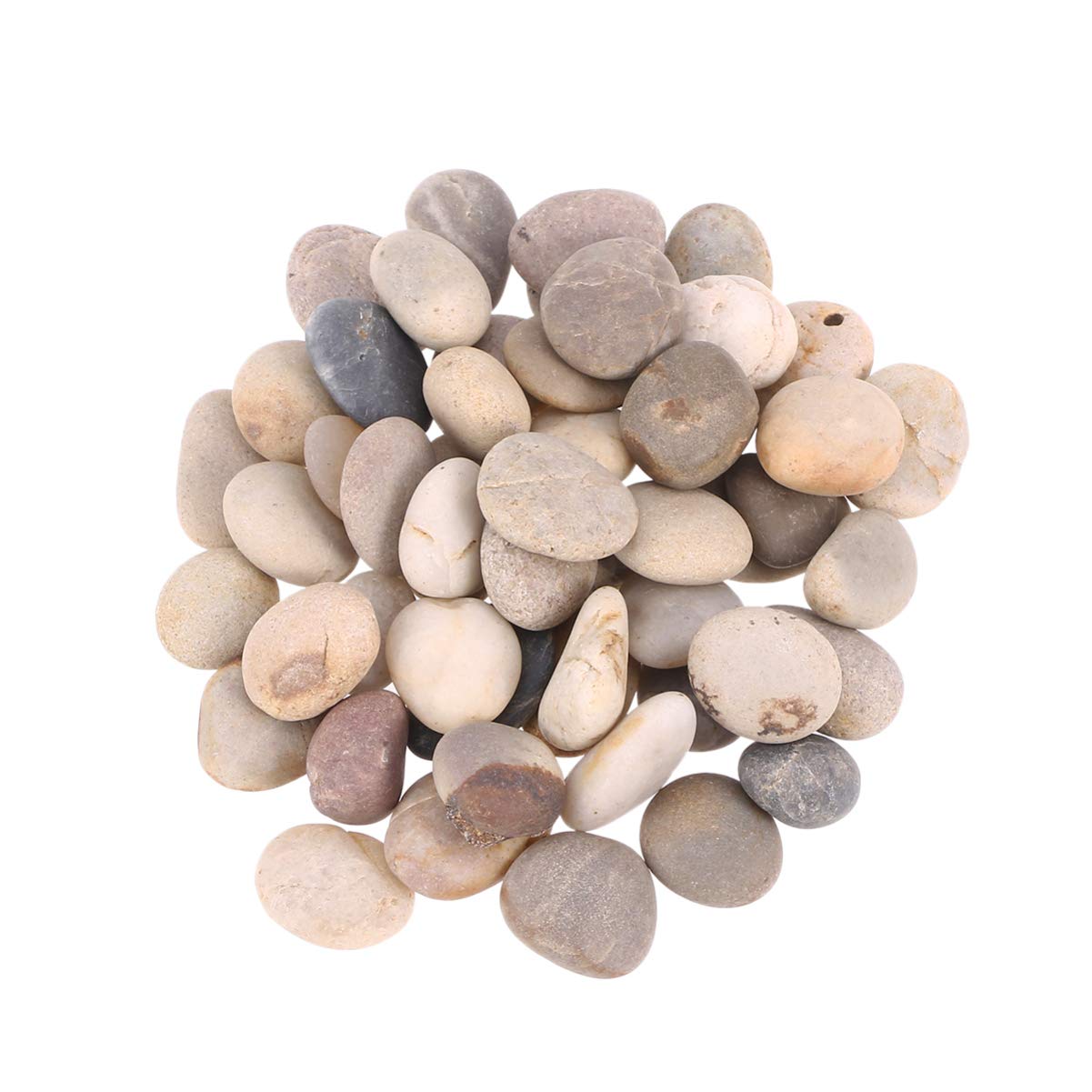 Healifty 50pcs River Rocks for Painting Smooth Unpolished Stones Natural Smooth Kindness Stones Perfect for Kids Project, Crafts and Home Decoration 1cm-3cm (Mixed Color)