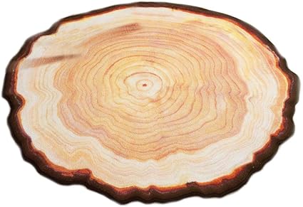 Awlly Landlich Baum Ring Holz Teppich Nylon Runden Gestalten Area Rug Gelb Rutschfest Teppich Wohnzimmer Schlafzimmer Fussboden Matte Zuhause Dekor Amazon De Sport Freizeit