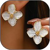 Flower Statement Earrings for Women Gold Large Blossom Design Lightweight Dangle Jewelry Everyday Elegance Party Accessories