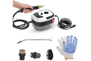 Decdeal Steam Cleaner - 2500W High Temperature Pressurized Handheld Steam Cleaning Machine with Brush Heads and Gloves, for Car Floors Kitchen Furniture Bathroom Windows
