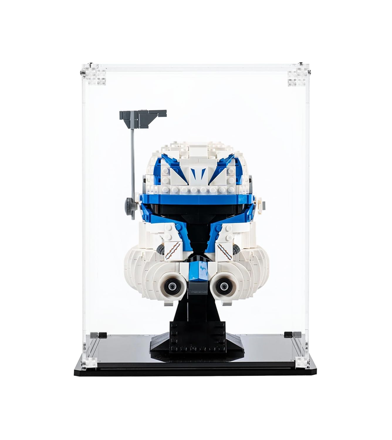 icuanuty Acrylic Display Case for LEGO 75349 Captain Rex Helmet, Dust Protected Storage and Organize Display Box for LEGO model, Size: 20x20x25 cm, Gift Idea for Adults